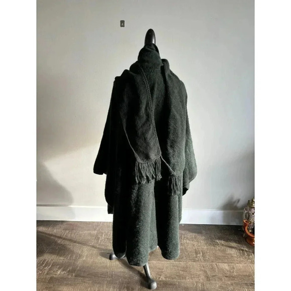 Alpaca Camaago Womens Unlined Woven Alpaca Cape Charcoal Grey Size OSFM - Picture 13 of 13